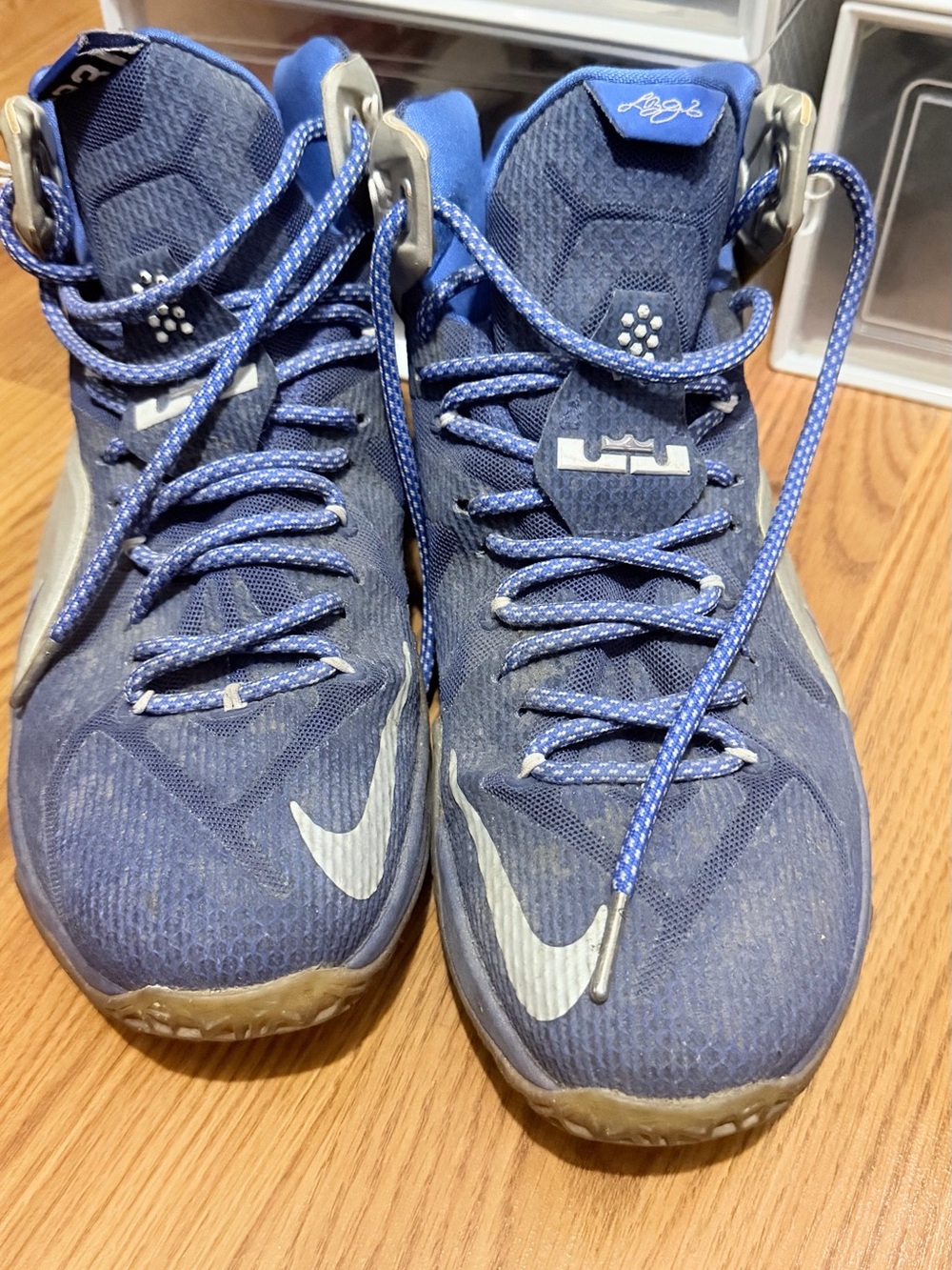 Nike Blue Basketball Sneakers with Silver Swoosh